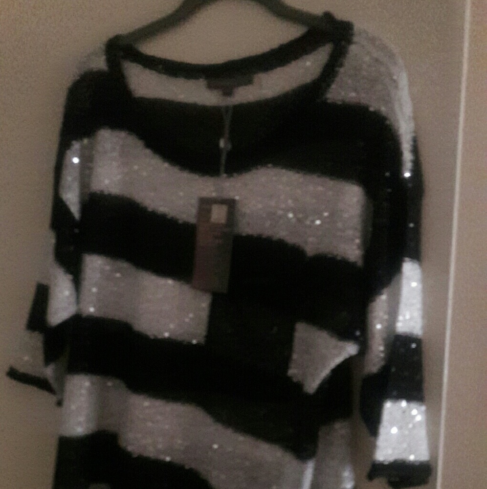 Pretty black n silver sequined blouse